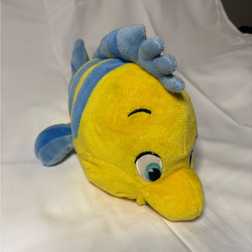 Disney Flounder from The Little Mermaid Yellow and Blue Fish Plush - Picture 3 of 10